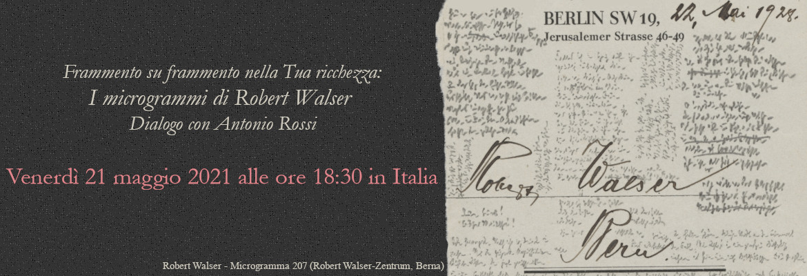 Frammento su frammento nella tua ricchezza: Robert Walser.